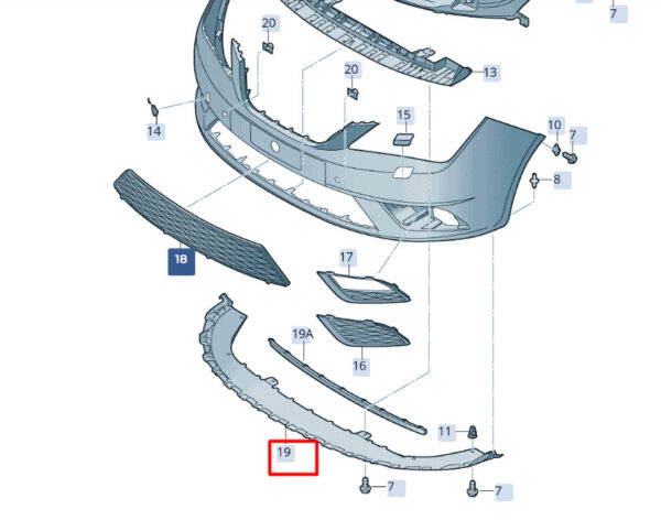 6J0805903C9B9 - SEAT IBIZA IV ST 6J 6P front bumper spoiler 6J0805903C9B9 NEW original