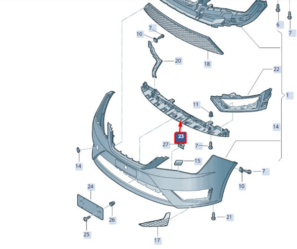 6J0807929C - SEAT Ibiza IV ST 6J protective hanger front bottom center 6J0807929C NEW ORIGINAL