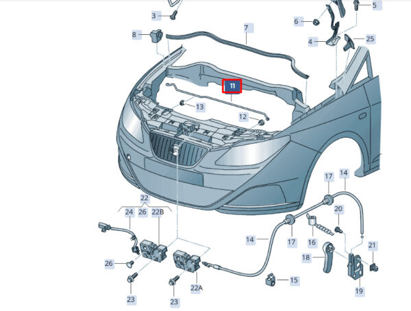 6J0823361A - New SEAT IBIZA IV ST 6J Front Bonnet Support Flap 6J0823361A Genuine