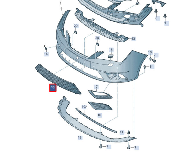 6J0853667C9B9 - New SEAT IBIZA ST 6J 6P Front Bumper Lower Grill 6J0853667C9B9 Genuine
