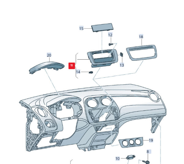 6J0858061BAN1 - NEW SEAT IBIZA ST 6J RADIO CD PLAYER HEAD UNIT SURROUND TRIM 6J0858061BAN1