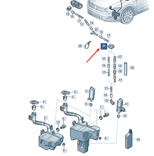 6Q0955998 - NEW ŠKODA SUPERB MK3 WASH SYSTEM STRING 6Q0955998 GENUINE
