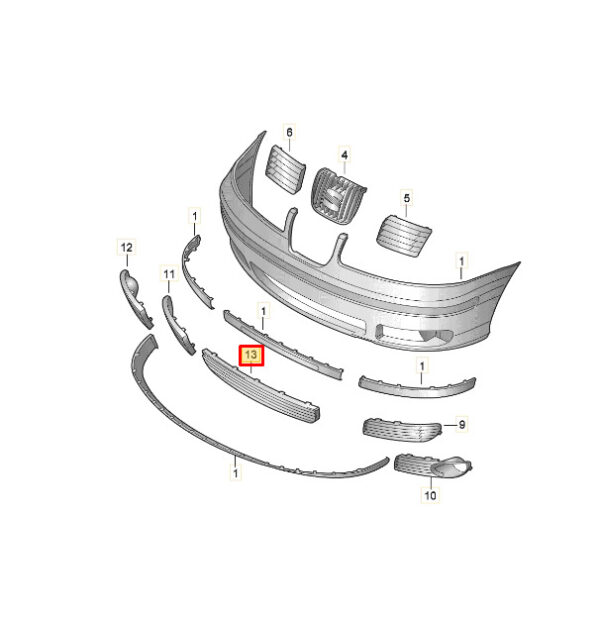7M785468701C - New SEAT ALHAMBRA 710 711 Front Bumper Lower Grill 7M785468701C Genuine