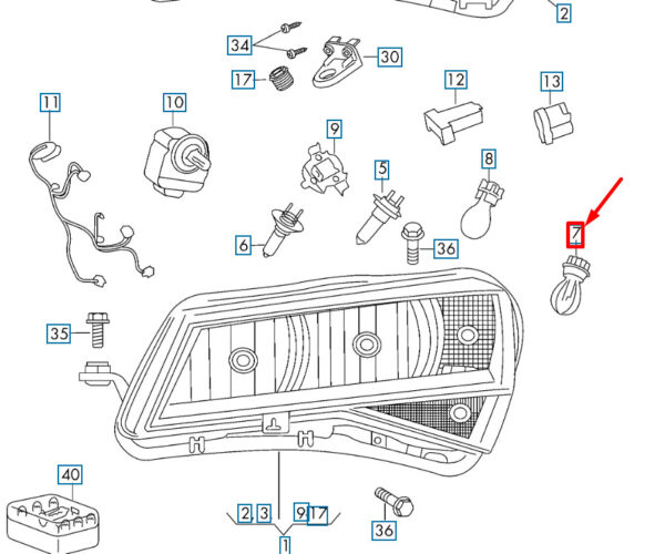 N10826701 - New SKODA SUPERB MK3 DAYTIME RUNNING LIGHT LAMP HOLDER WITH BULB N10826701 GENUINE