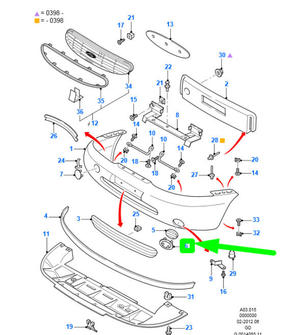 1050245 - NEW FORD MONDEO MK2 FRONT BUMPER LEFT FOG LIGHT COVER 1050245 ORIGINAL