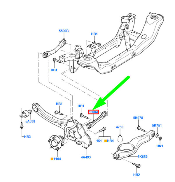 1061668 - FORD C-MAX MK1 REAR SUSPENSION TRAILING ARM 1061668 NEW GENUINE