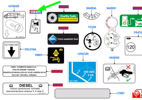 1062863 - NEW FORD TOURNEO CUSTOM RIGHT CHILD PROTECTION STICKER 1062863 ORIGINAL