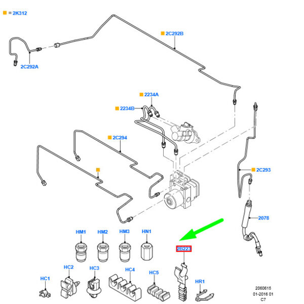 1073227 - NEW FORD TRANSIT CONNECT MK1 FRONT BRAKE LINE CLAMP 98AB-2B223-AC 1073227