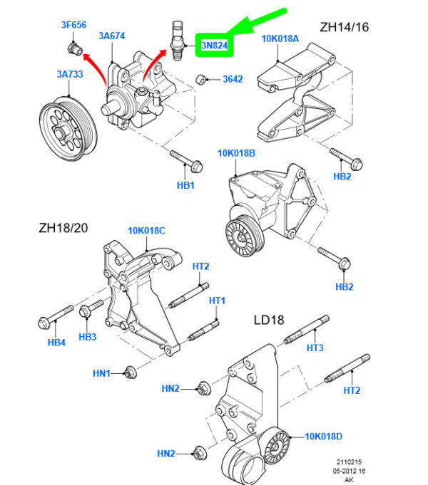 1076646 - NEW FORD FOCUS MK1 POWER STEERING OIL PRESSURE SWITCH 1076646 ORIGINAL