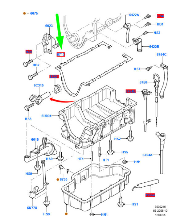 1078498 - NEW FORD FOCUS MK2 OIL PAN GASKET 1078498 XS4Q-6710-AE ORIGINAL