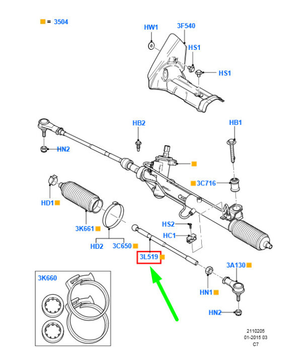 1085520 - NEW FORD TRANSIT CONNECT MK1 STEERING SPINDLE CONNECTING ROD 1085520 ORIGINAL