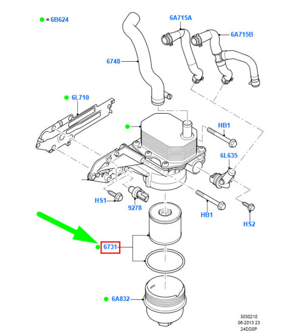 1088179 - NEW FORD TRANSIT MK3 OIL FILTER ELEMENT 1088179 XS7Q-6744-AA ORIGINAL