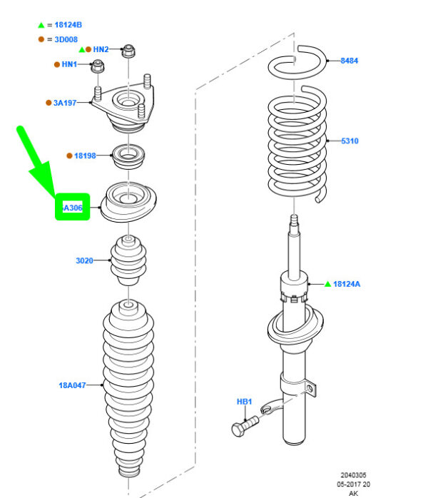 1090422 - NEW FORD FOCUS MK1 FRONT SUSPENSION SPRING SEAT 1090422 98AG-5A318-AE ORIGINAL