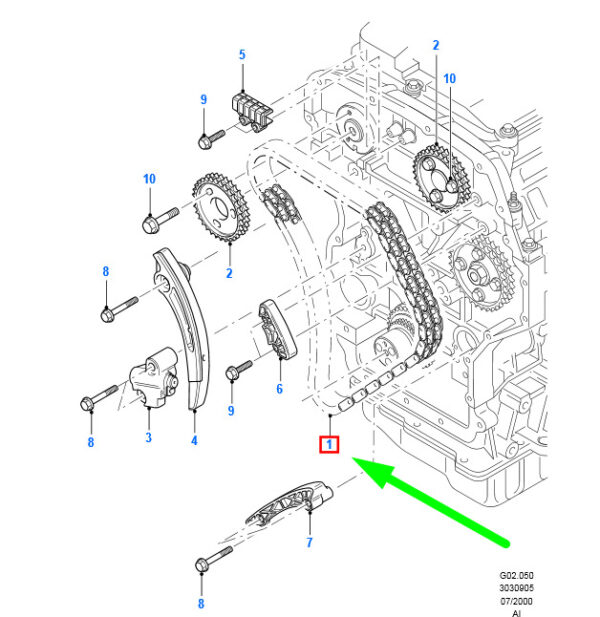 1099874 - NEW FORD MONDEO MK3 TIMING CHAIN 1099874 XS7Q-6268-AD ORIGINAL