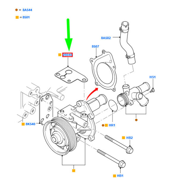 1103683 - NEW FORD TRANSIT MK3 VACUUM PUMP GASKET YC1Q-2B045-BD 1103683 ORIGINAL