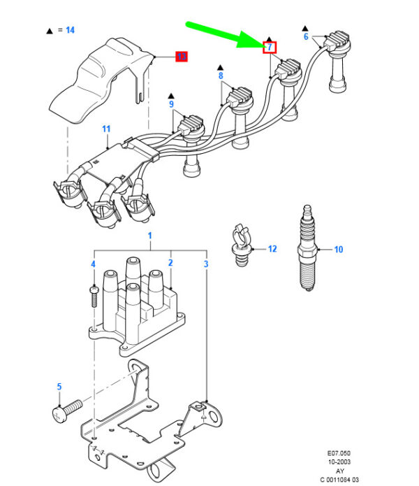 1114743 - NEW FORD MONDEO MK2 IGNITION WIRE ASSY CYLINDER 2 1114743 988F-12283-AB ORIGINAL