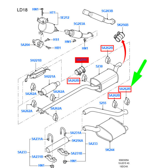 1118218 - NEW FORD FOCUS MK1 EXHAUST SYSTEM RUBBER INSULATOR 98AB-5A262-DA 1118218