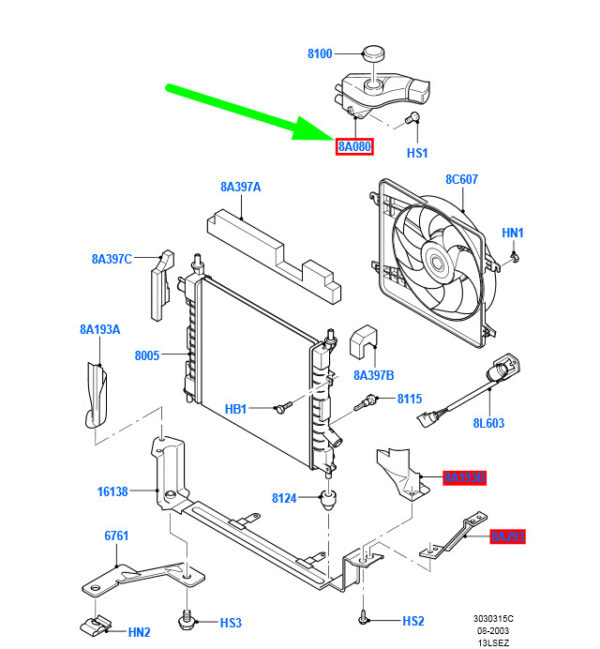 1134883 - NEW FORD KA MK1 RADIATOR OVERFLOW EXPANSION TANK 1134883 1S51-8K218-AC ORIGINAL