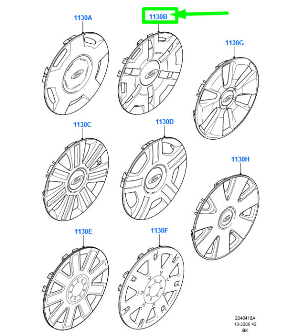 1140167 - NEW FORD FIESTA WS MK5 WHEEL COVER TRIM 1PCS 14" 2S61-1130-BA 1140167 ORIGINAL