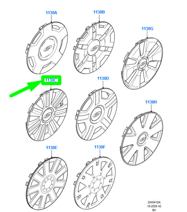 1140168 - NEW FORD FIESTA BE256 MK5 WHEEL COVER TRIM SET 4PCS 1140168 2S61-1130-CA