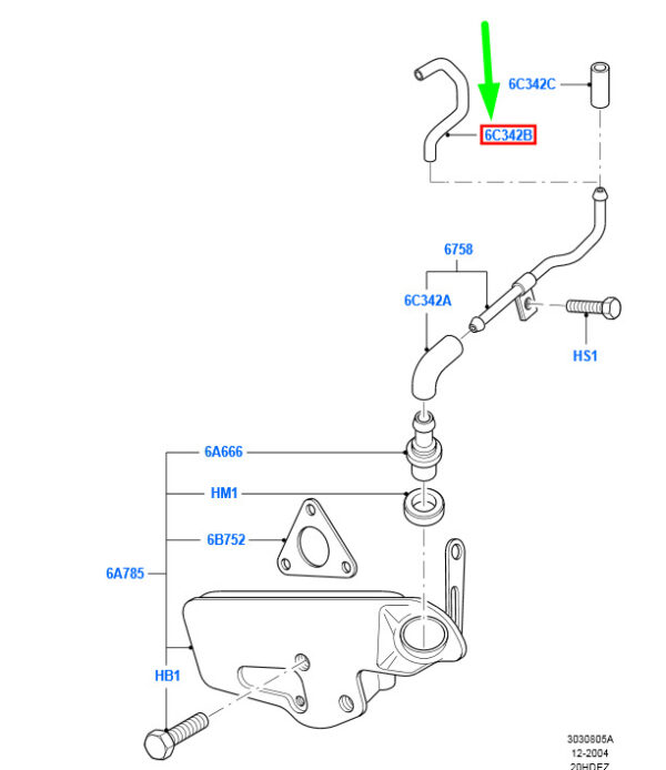 1144200 - NEW FORD FOCUS MK1 CRANKCASE VENTILATION TUBE 2M5V-6N664-AB 1144200 ORIGINAL
