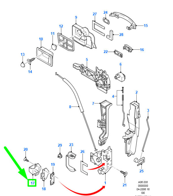 1150712 - NEW FORD MONDEO MK3 FRONT DOOR LATCH STRIKER ASSY 1150712 2M51-F21982-AA