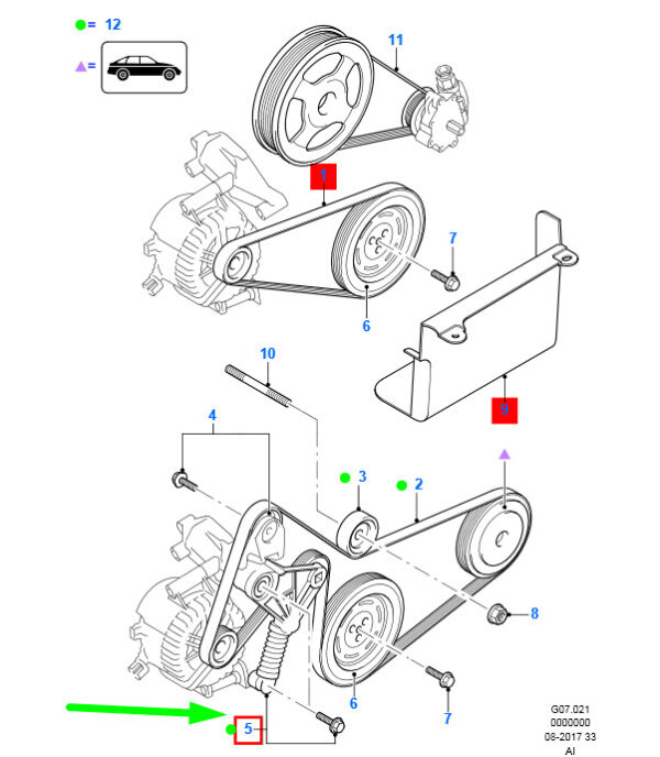 1201181 - NEW FORD MONDEO MK3 VOLTAGE ROLLER 1201181 XS7E-6A228-CC ORIGINAL
