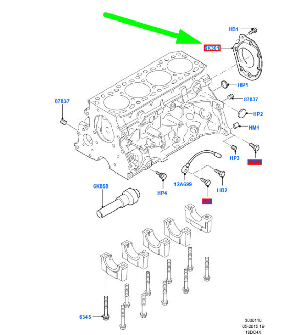 1207615 - NEW FORD C-MAX MK1 CRANKSHAFT OIL SEAL RETAINER XS4Q-6K301-AF 1207615 ORIGINAL