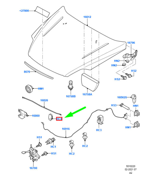 1216747 - NEW FORD MONDEO MK4 FRONT HOOD MOUNT W709046-S300 1216747 ORIGINAL