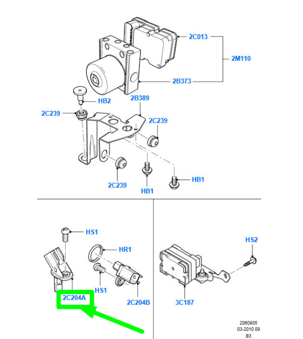 1223620 - NEU FORD C-MAX MK1 FRONT ABS SENSOR ASSY 3M5T-2B372-AB 1223620 ORIGINAL
