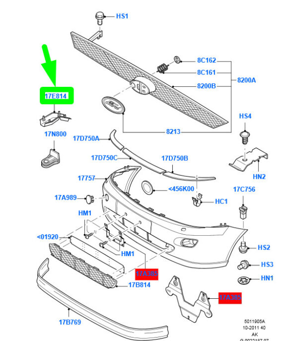 1226308 - NEW FORD FOCUS MK1 FRONT RIGHT BUMPER REINFORCEMENT 1226308 ORIGINAL