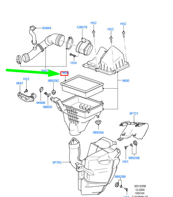 1232494 - NEW FORD FOCUS MK2 AIR CLEANER ELEMENT 1232494 3M51-9601-BA ORIGINAL