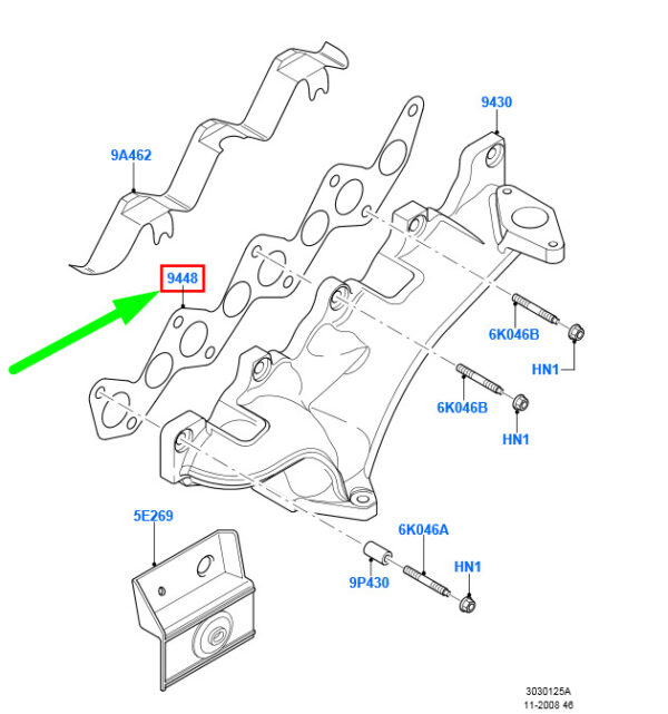 1234178 - NEW FORD KUGA C394 MK1 EXHAUST MANIFOLD GASKET 3M5Q-9448-AA 1234178 ORIGINAL