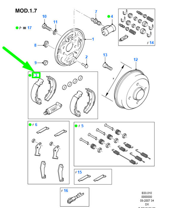 1236882 - NEW FORD FIESTA BE91 MK4 REAR BRAKE SHOES KIT 1236882 2S6J-2200-BA ORIGINAL