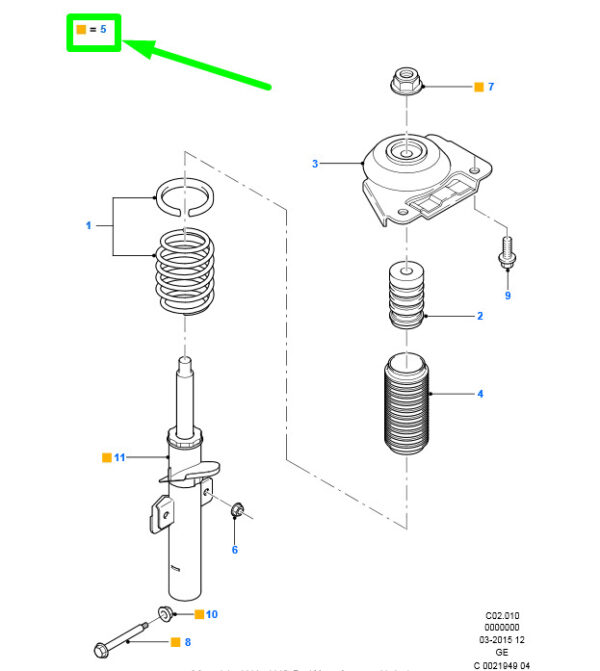 1306203 - NEW FORD MONDEO MK3 REAR SHOCK ABSORBER 1306203 3S71-18A076-AB ORIGINAL
