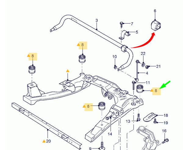1307875 - NEW FORD MONDEO MK2 FRONT CROSS MEMBER MOUNTING BUSH 1307875 ORIGINAL