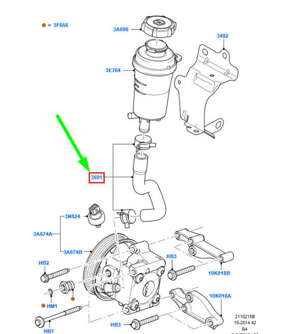 1317039 - NEW FORD FOCUS MK2 SERVO RESERVOIR PUMP HOSE 1317039 ORIGINAL