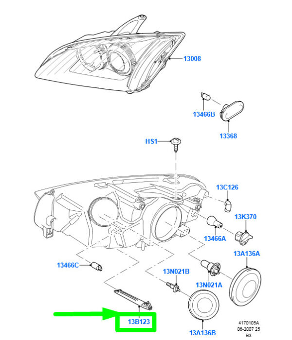 1323316 - NEW FORD C-MAX MK1 HEADLAMP MOUNTING BRACKET 1323316 3M51-13D096-AB ORIGINAL