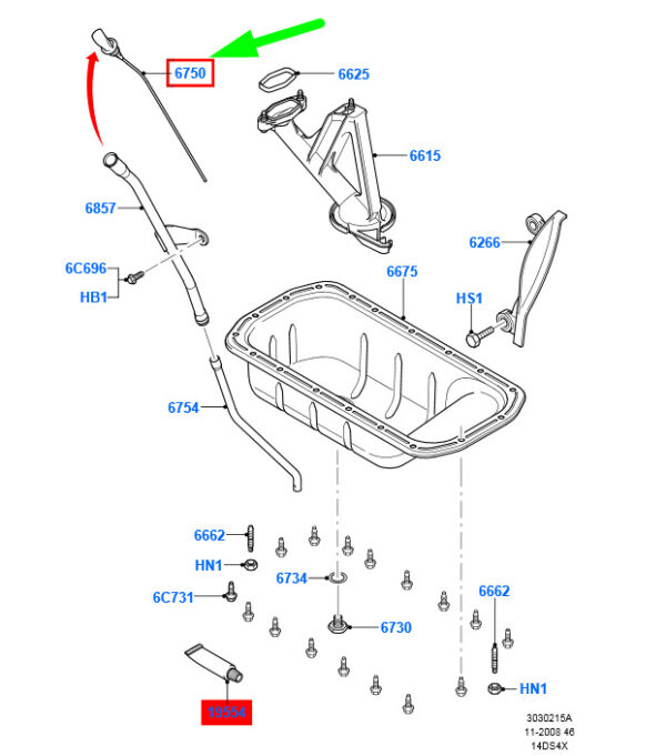 1331073 - NEW FORD FIESTA WT MK6 OIL TRACKING ROD 1331073 2S6Q-6750-AD ORIGINAL