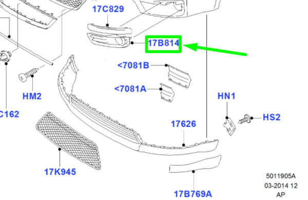 1337348 - NEW FORD FOCUS C-MAX BUMPER FRONT RIGHT GRILL 1337348 4M51-19952-BE