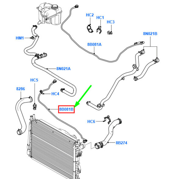 1337655 - NEW FORD FIESTA MK5 COOLING SYSTEM HOSE PIPE TUBE 5S6Y-8C012-BB 1337655 ORIGINAL