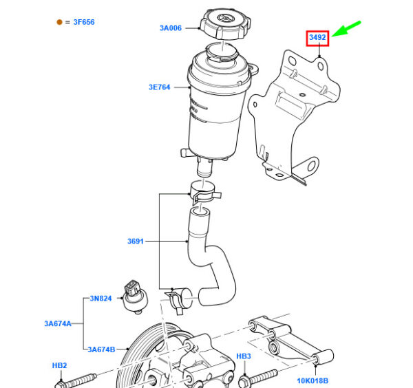 1344960 - NEW FORD FOCUS MK2 POWER STEERING RESERVOIR BRACKET 1344960 ORIGINAL