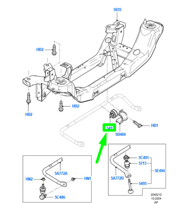 1345913 - NEW FORD FOCUS MK2 REAR STABILIZER INSULATOR MOUNTING 3M51-4A037-GA 1345913