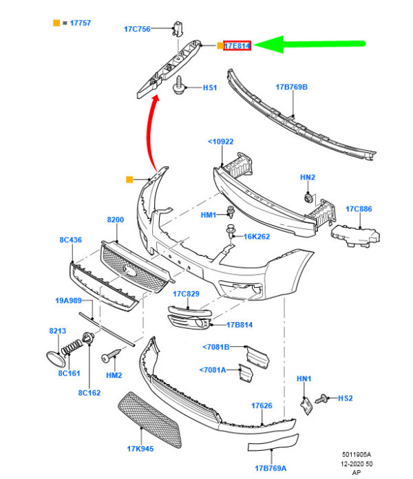 1346767 - NEW FORD FOCUS C-MAX MK1 FRONT LEFT BUMPER REINFORCEMENT 1346767 ORIGINAL