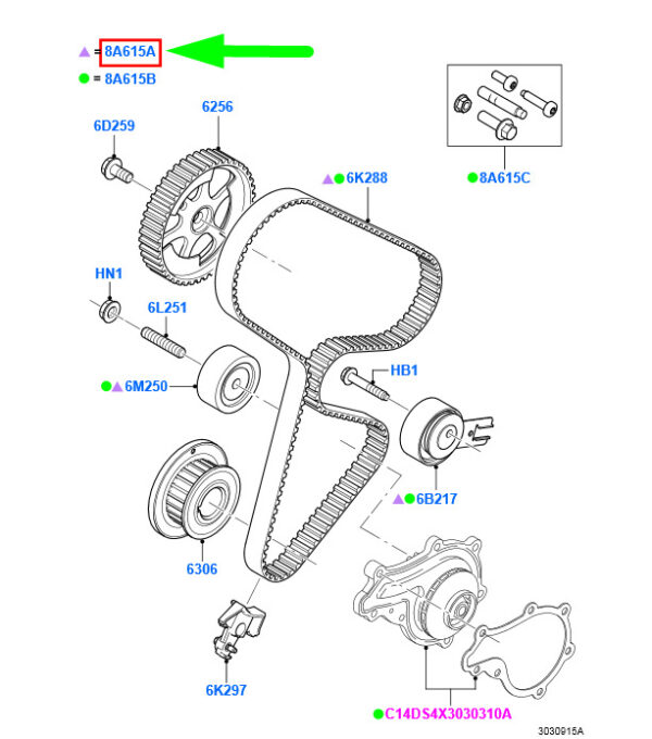 1348648 - NEW FORD FIESTA MK5 TIMING BELT KIT 1348648 2S6Q-8A615-AB ORIGINAL