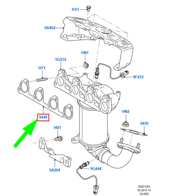 1352468 - NEW FORD FIESTA BE256 MK5 EXHAUST MANIFOLD GASKET 2S6G-9448-AH 1352468 ORIGINAL