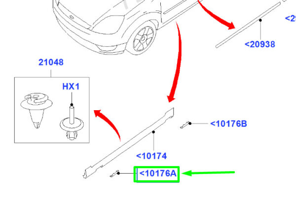1354166 - NEW FORD FIESTA MK5 FRONT LEFT JACKING POINT COVER MOULD 1354166 GENUINE
