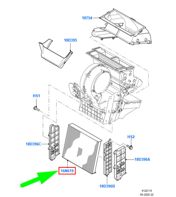 1354953 - NEW FORD FOCUS MK2 CABIN ODOUR POLLEN FILTER 4M5J-19G244-AA 1354953 ORIGINAL