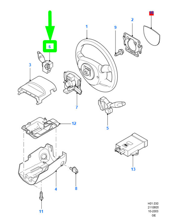 1357436 - NEW FORD MONDEO MK3 WASHER AND WIPER SWITCH ASSY 1357436 1S7T-17A553-BD ORIGINAL
