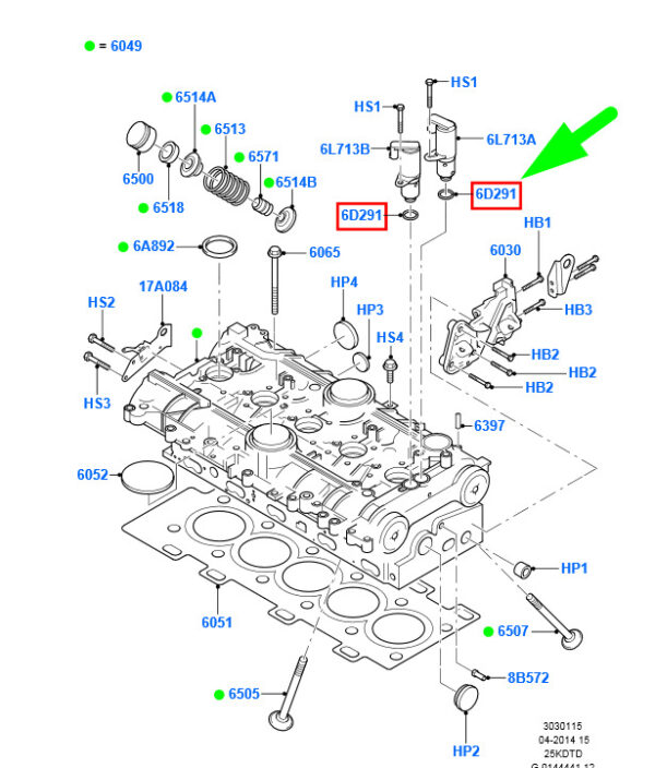 1371704 - NEW FORD KUGA MK1 C394 CYLINDER HEAD MAGNETIC GASKET 1371704 ORIGINAL